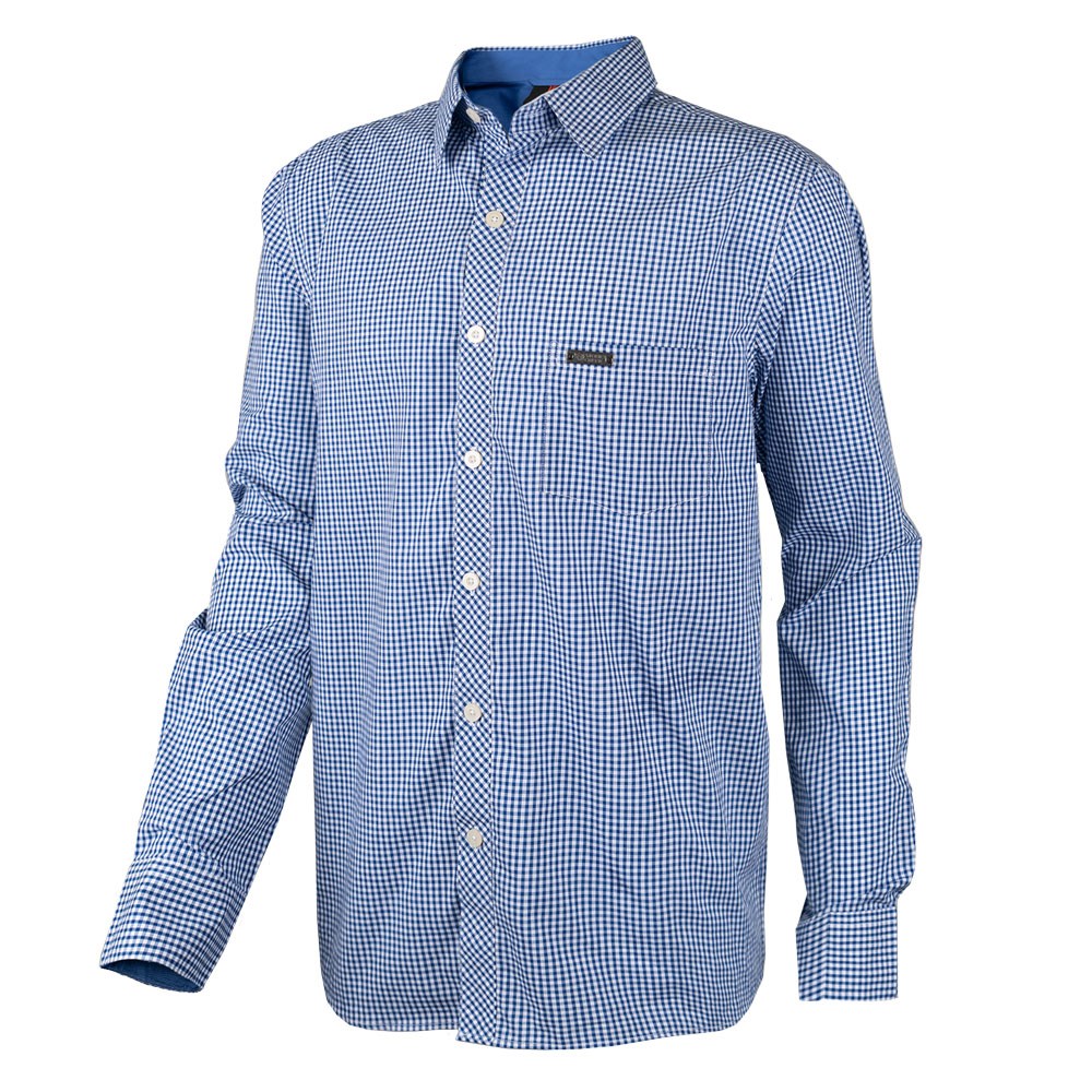 Men's Corporate Shirt Long Sleeve - Blue Gingham