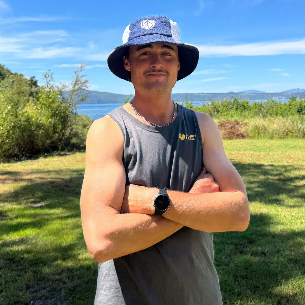 Jester Towel Hat - White/Navy