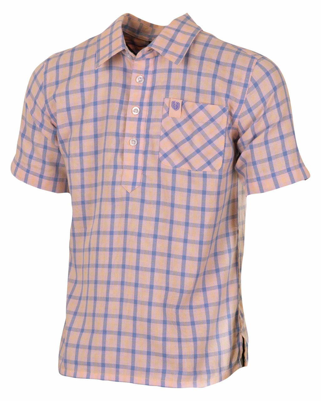 CheckKid Shirt - Peach/Orchid