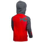 Kid's Apex Cooling Hoodie - Fiery Red/Dark Shadow