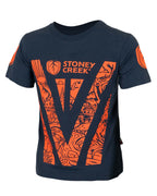 Kid's Loud, Proud and Passionate Tee - Navy/Orange