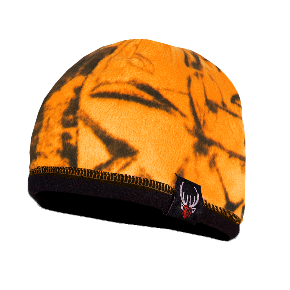 Kid's Skull Cap Beanie - Blaze Orange/Black