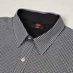 Men's Corporate Shirt Long Sleeve - Black Gingham