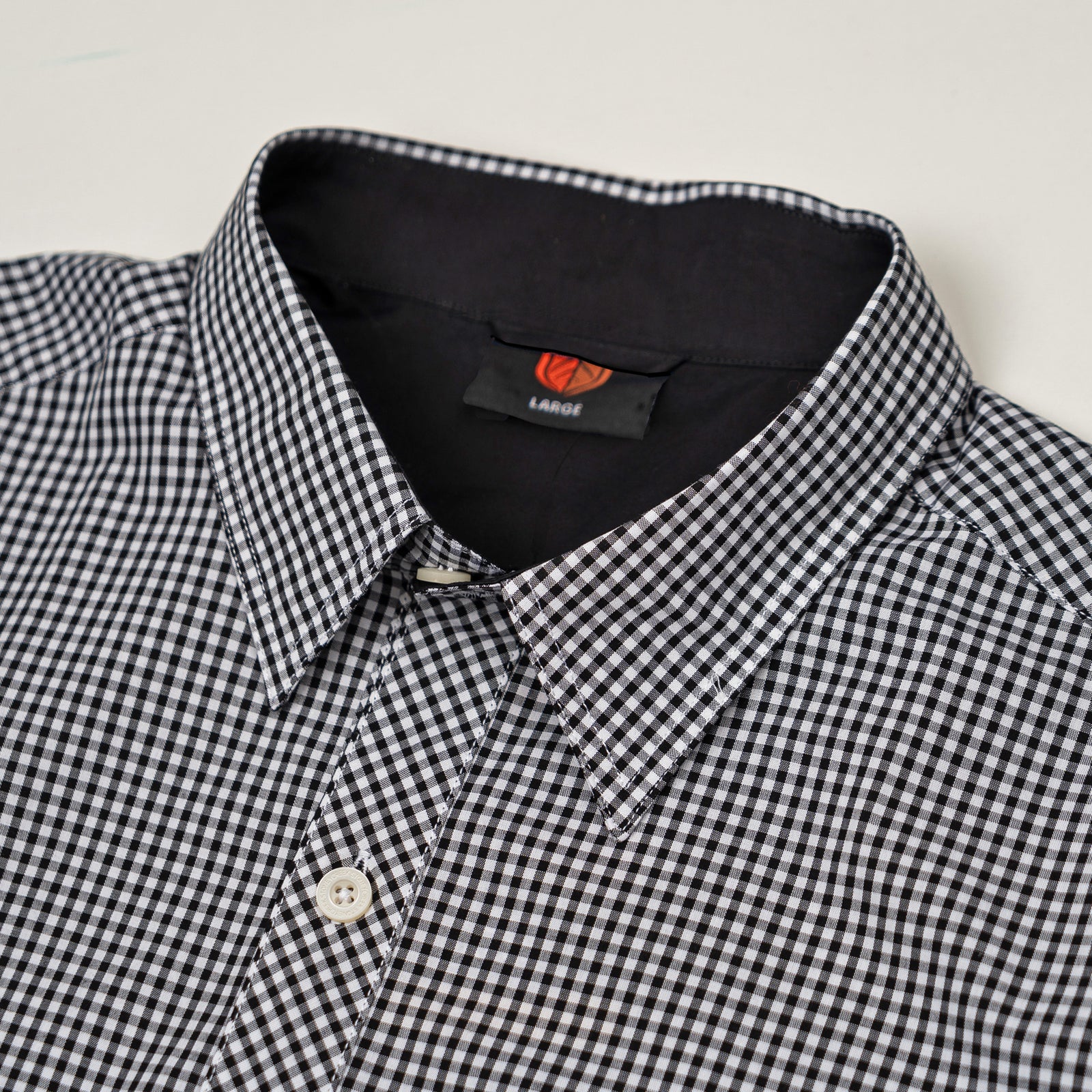 Men's Corporate Shirt Long Sleeve - Black Gingham