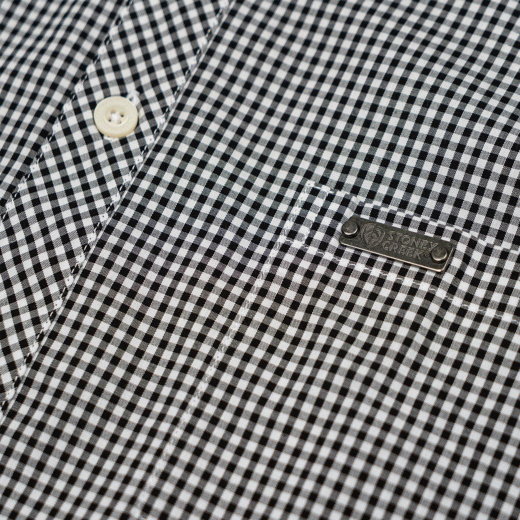 Men's Corporate Shirt Long Sleeve - Black Gingham