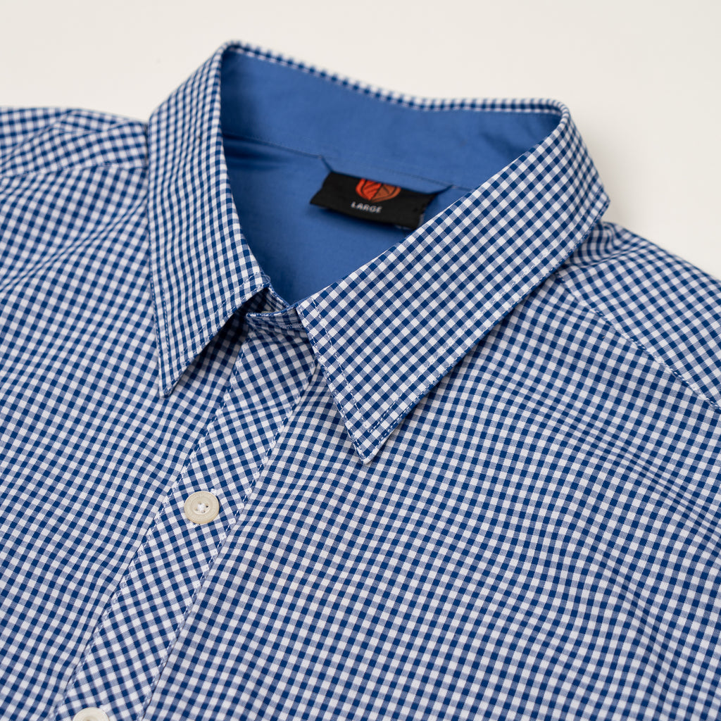 Men's Corporate Shirt Long Sleeve - Blue Gingham