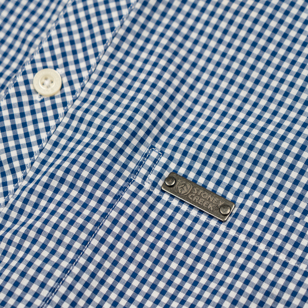 Men's Corporate Shirt Long Sleeve - Blue Gingham