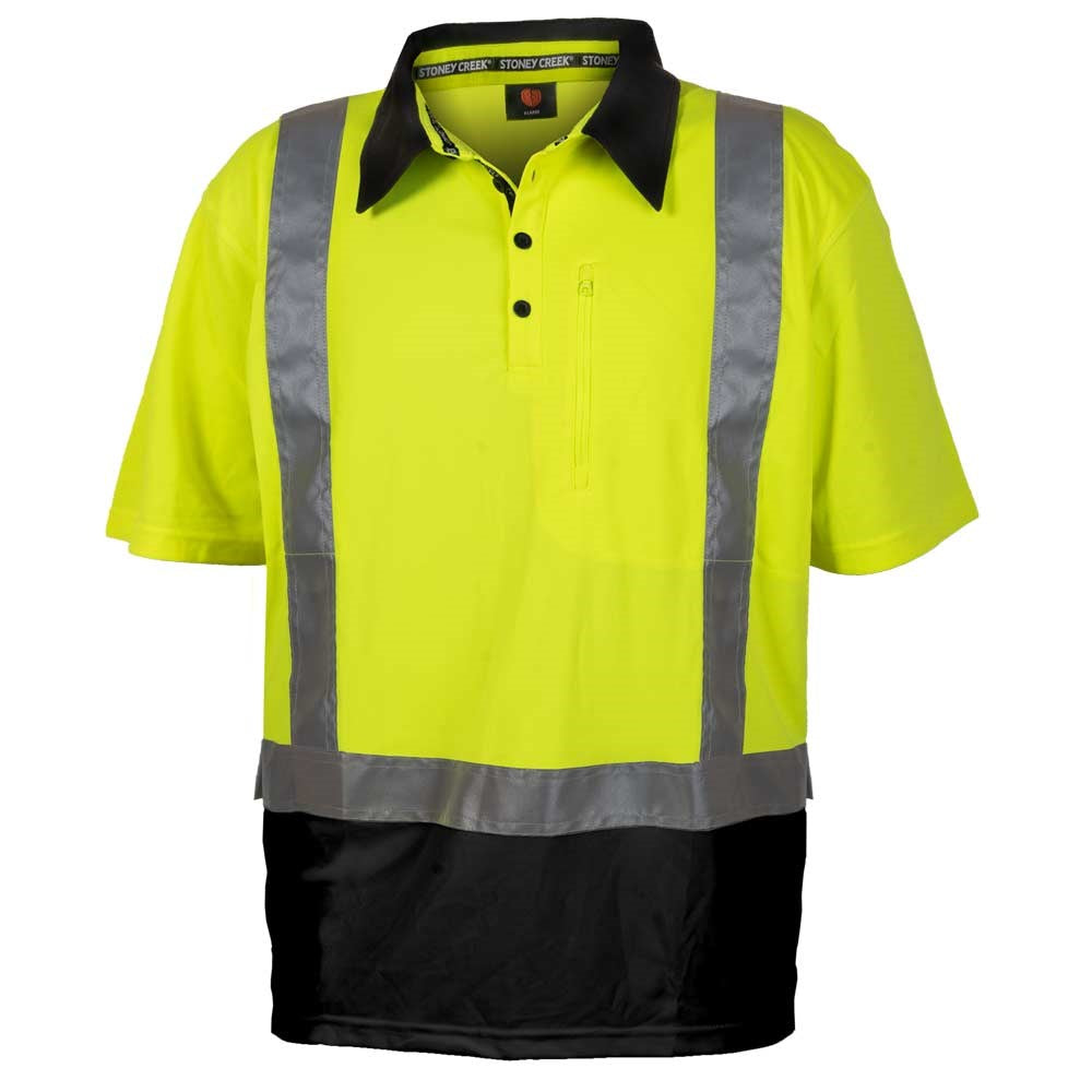 Hi Vis Silverdry Short Sleeve Polo - Yellow