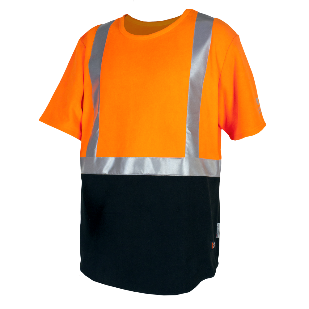Hi Vis Men's Bush Tee - Orange/Black