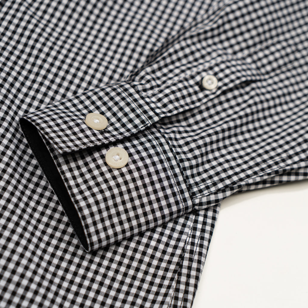 Women's Corporate Shirt Long Sleeve - Black Gingham