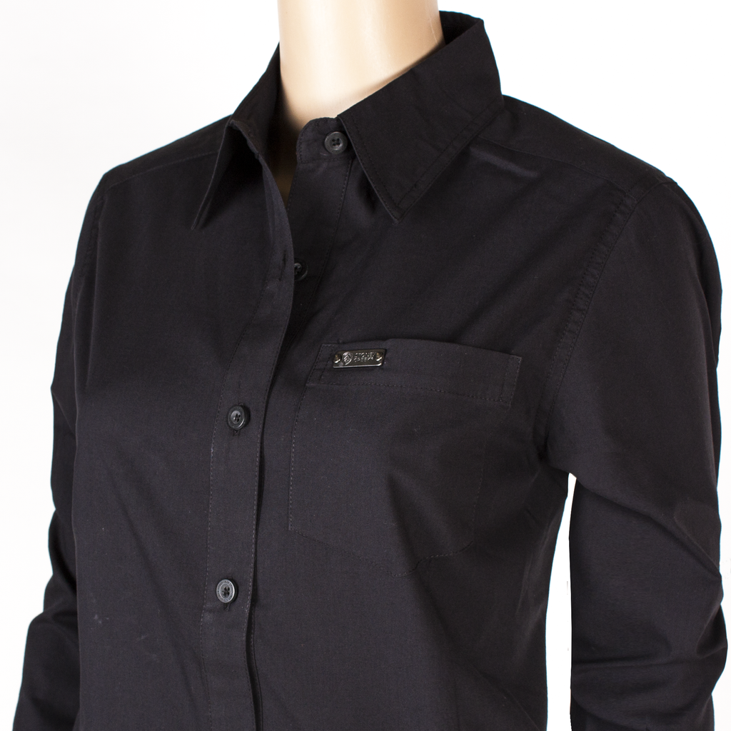 Women's Corporate Shirt Long Sleeve - Black