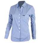 Women's Corporate Shirt Long Sleeve - Blue Gingham