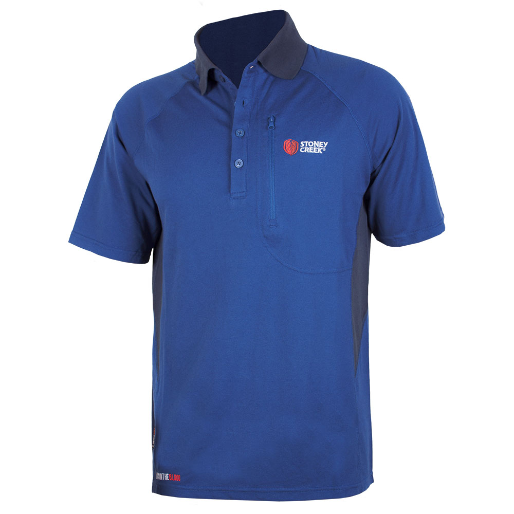 Q-Wick Dry Polo Shirt - Blue/Charcoal