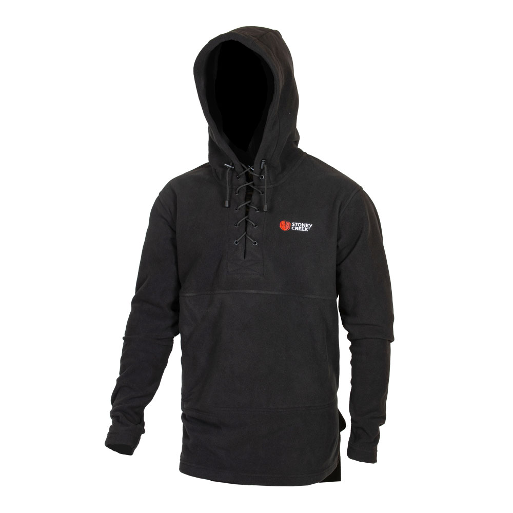 Black lace store up hoodie