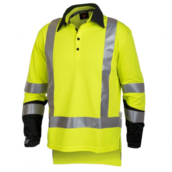 Hi Vis Silverdry Long Sleeve Polo